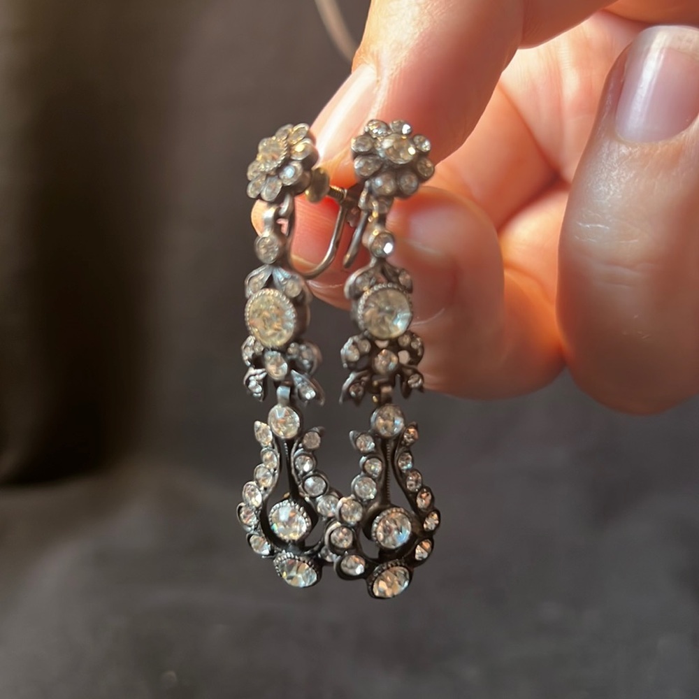 Bedazzled costume jewelry earrings